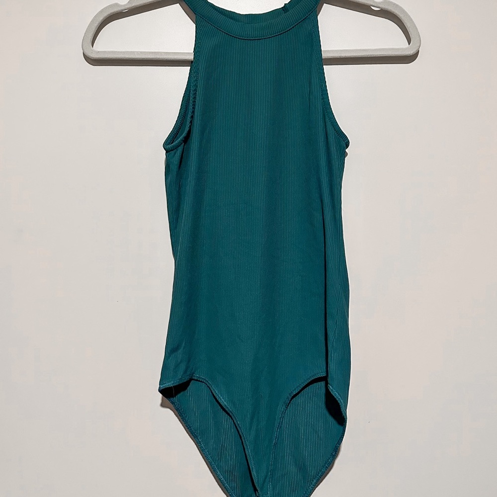 Zara ribbed green bodysuit